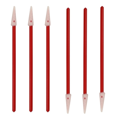 3" écouvillon aigu non pelucheux de mousse de Cleanroom avec la poignée rouge