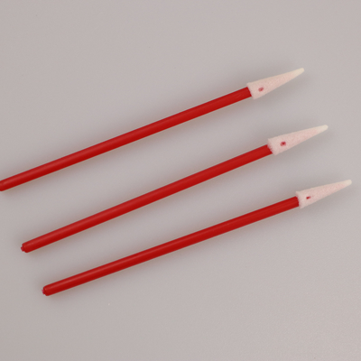 3" écouvillon aigu non pelucheux de mousse de Cleanroom avec la poignée rouge
