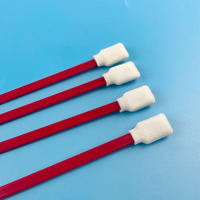 L'astuce rouge d'éponge de rectangle de tige écument le Cleanroom de nettoyage 128mm d'écouvillons