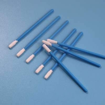 Écouvillon bleu de polyester de Cleanroom de nettoyage de précision de la poignée TX743 non pelucheux