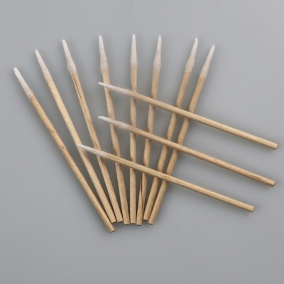 Tampon de coton aigu de micro en bois de bâton 1mm non pelucheux pour le nettoyage