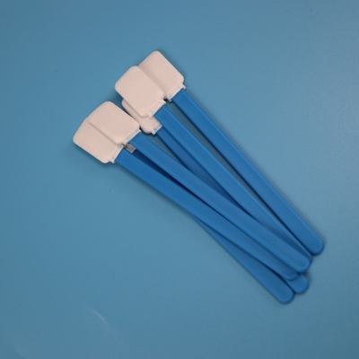 Écouvillon bleu non pelucheux de polyester de poignée des doubles couches TX714 pour le Cleanroom