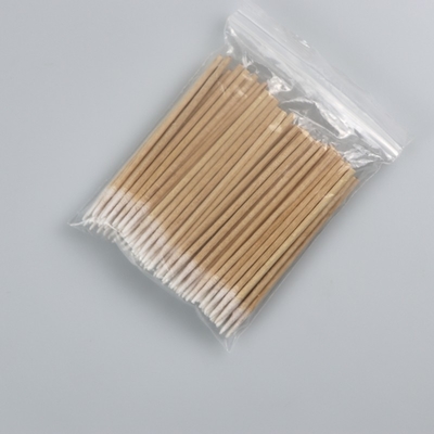 Coton-tige biodégradable de coton-tige pointu par bâton en bois pour industriel