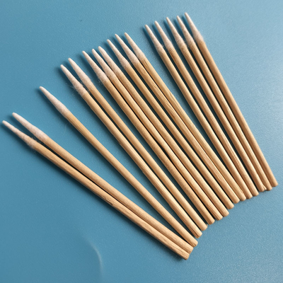 3&quot; tampon de coton aigu de coton de micro non pelucheux de Bud Wooden Stick 1mm pour le nettoyage d'usine