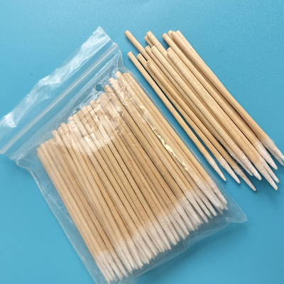 3&quot; tampon de coton aigu de coton de micro non pelucheux de Bud Wooden Stick 1mm pour le nettoyage d'usine