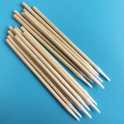 3&quot; tampon de coton aigu de coton de micro non pelucheux de Bud Wooden Stick 1mm pour le nettoyage d'usine
