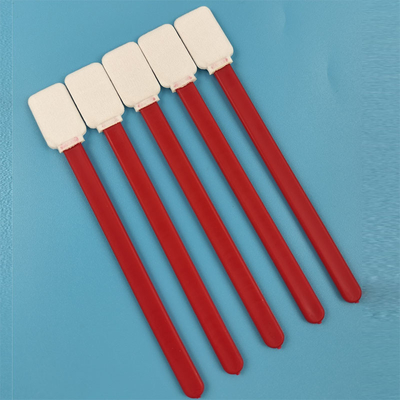 714 pp rouges non pelucheux collent le bâton de nettoyage d'écouvillon de polyester de Cleanroom carré plat d'écouvillons