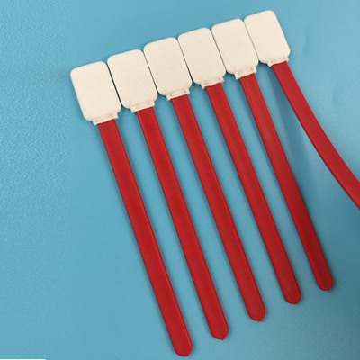 714 pp rouges non pelucheux collent le bâton de nettoyage d'écouvillon de polyester de Cleanroom carré plat d'écouvillons