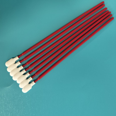 TX761 Non abrasif PP rouge Tête de pagaie à bâton en polyester écouvillons de nettoyage de PCB pour salle blanche