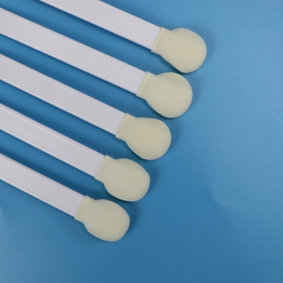 Écouvillons à tête en mousse à base de bâtonnet blanc en PP