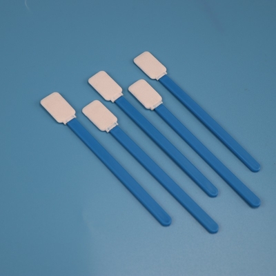 714 Lint Free Green Handle Flat Rectangle Microfiber Swab fournisseur pour le nettoyage des lentilles