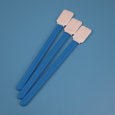 714 Lint Free Green Handle Flat Rectangle Microfiber Swab fournisseur pour le nettoyage des lentilles