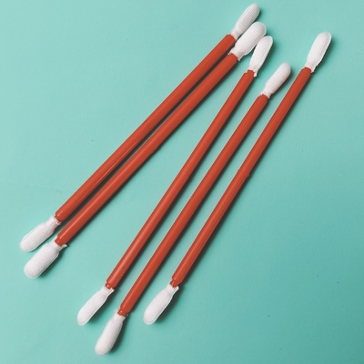 Swab de salle blanche en microfibre à double extrémité sans poussière en PP rouge pour le nettoyage d'usine