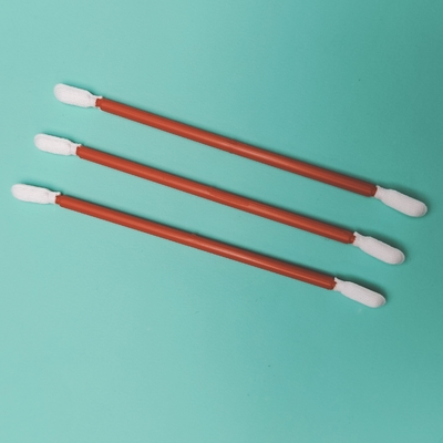 Swab de salle blanche en microfibre à double extrémité sans poussière en PP rouge pour le nettoyage d'usine