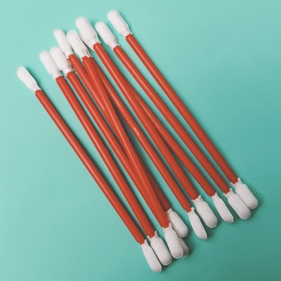 Swab de salle blanche en microfibre à double extrémité sans poussière en PP rouge pour le nettoyage d'usine