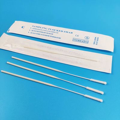 Écouvillon d'échantillonnage stérile au gaz EO avec pointe en nylon floquée - 150 mm de long, conception avec point de rupture, certifié CE pour les tests médicaux/pharmaceutiques
