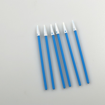 Tête d'éponge pointue pointue 76 mm écouvillons en mousse poignée bleue pour le nettoyage de précision
