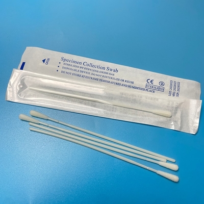 Écouvillon floqué en nylon stérile jetable 150mm pour milieu de transport viral