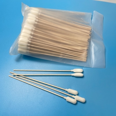 Tête recouverte de mousse blanche ronde Essai de collecte écouvillons coton boutons poignée en bois