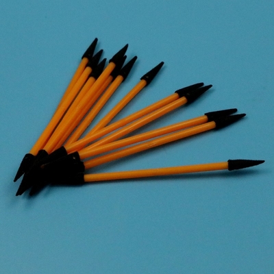 TX750 Lint Free Orange Handle Mini Sponge Stick Pointu à double extrémité Petit écouvillon en mousse de salle blanche pour un nettoyage détaillé