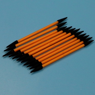 TX750 Lint Free Orange Handle Mini Sponge Stick Pointu à double extrémité Petit écouvillon en mousse de salle blanche pour un nettoyage détaillé