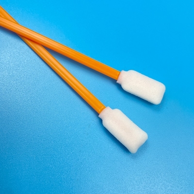Tampons en mousse à manche durable 50 pièces 125 mm sans peluche Orange/Noir Tête éponge à manche pour le nettoyage des surfaces sensibles