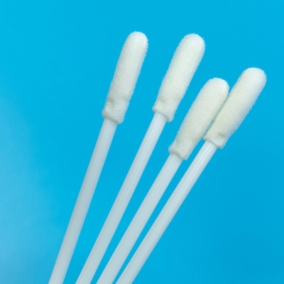Tige en PP de 8 cm avec écouvillon stérile à embout en mousse et tube pour l'échantillonnage environnemental de surfaces en laboratoire