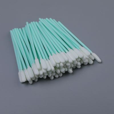 Écouvillon de nettoyage à pointe ronde en mousse de 6mm, avec poignée verte robuste, applicateur de nettoyage de précision non pelucheux, longueur 100mm