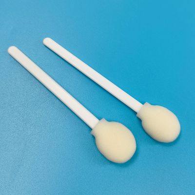 Applicateur de tamis en mousse ronde médicale à usage unique en PP blanc avec une longueur totale de 108 mm