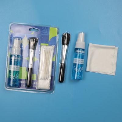 Lingettes de nettoyage en microfibre portables 4 en 1 pour écran, kit de nettoyage pour lentilles d'ordinateur portable avec solution