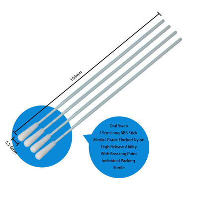 Swab de prélèvement en nylon à base de bâton ABS jetable en nylon floqué Swab oral Swab stérile de collecte d'échantillons Swab avec emballage individuel