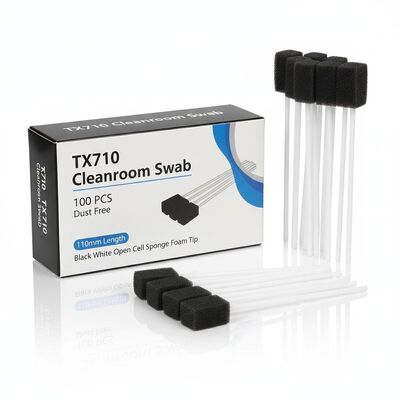 TX710 écouvillons de salle blanche avec 110 mm de longueur 100 PCS Noir Blanc Cellule ouverte