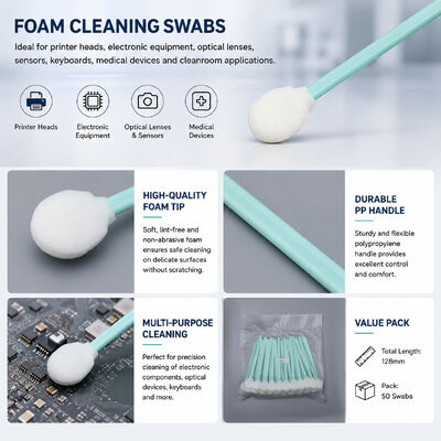 Swab en mousse à haute absorbance TX708 Compatible pour la tête d'imprimante Caméra électronique Nettoyage de précision 128 mm
