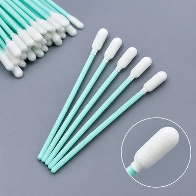 Écouvillon de nettoyage à pointe ronde en mousse de 6mm, avec poignée verte robuste, applicateur de nettoyage de précision non pelucheux, longueur 100mm