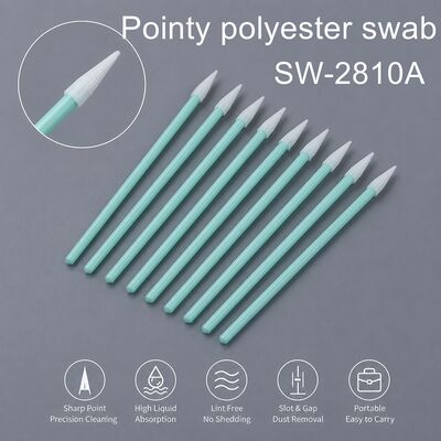 Swab en polyester à pointe acérée pour l'électronique Lentille optique PCB Nettoyage de la lacune du clavier Haute absorbance 75 mm
