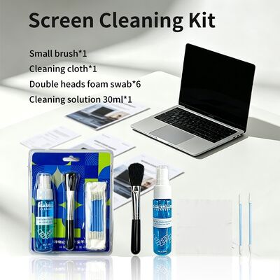 Nettoyeur d'écran 4 en 1 Portable Nettoyeur de lentilles Nettoyeur en microfibre Essuie-glaces à brosse souple Kit de nettoyage d'écran Kit de nettoyage de lentilles Kit de nettoyage d'ordinateur portable Kit de nettoyage