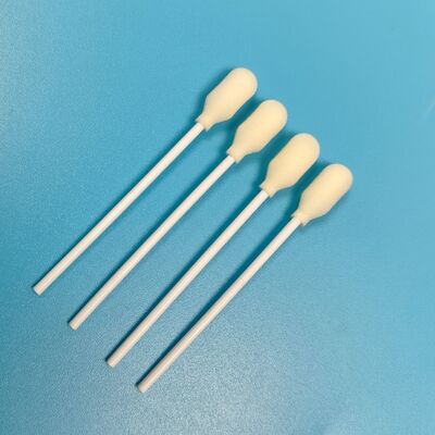 Couvercle en mousse à base de bâtonnet en PP blanc jetable Couvercle en mousse à base de bâtonnet en sponge de coton pour les tests médicaux