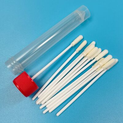 8 cm jetable blanc PP bâton stérile pointe en mousse écouvillon VTM Kit test de grippe écouvillon oral écouvillon de test environnemental écouvillon d'échantillonnage de surface