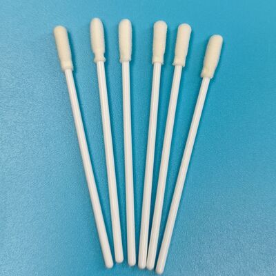 8 cm jetable blanc PP bâton stérile pointe en mousse écouvillon VTM Kit test de grippe écouvillon oral écouvillon de test environnemental écouvillon d'échantillonnage de surface