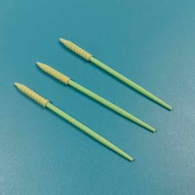 752 vert PP bâton non pelucheux écouvillon Mini spirale pointu éponge détaillant écouvillon nettoyage de précision mousse écouvillon pour salle blanche
