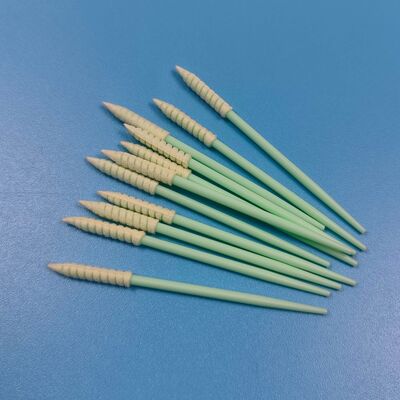 752 vert PP bâton non pelucheux écouvillon Mini spirale pointu éponge détaillant écouvillon nettoyage de précision mousse écouvillon pour salle blanche