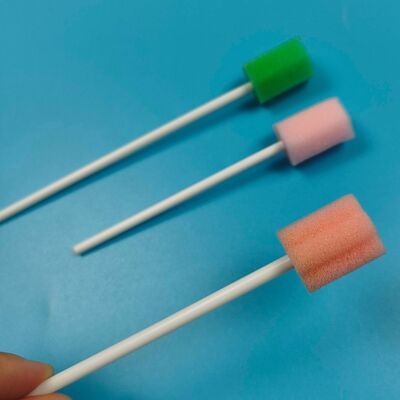 Bâtonnet blanc en PP emballé individuellement pour le nettoyage de la bouche, hygiène, écouvillon éponge en forme de fleur, écouvillon de nettoyage pour brosse à dents