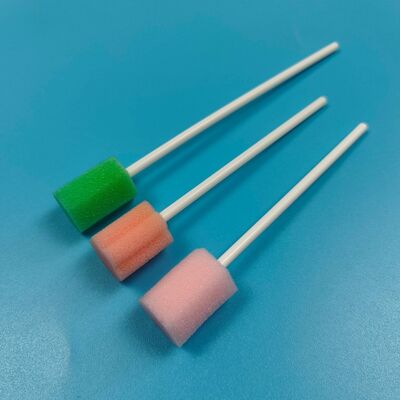 Bâtonnet blanc en PP emballé individuellement pour le nettoyage de la bouche, hygiène, écouvillon éponge en forme de fleur, écouvillon de nettoyage pour brosse à dents