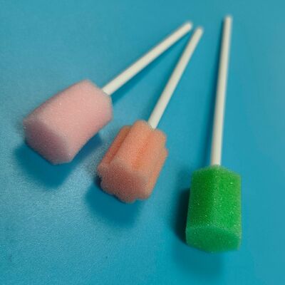 Bâtonnet blanc en PP emballé individuellement pour le nettoyage de la bouche, hygiène, écouvillon éponge en forme de fleur, écouvillon de nettoyage pour brosse à dents