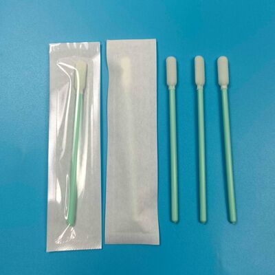 Écouvillon stérile à pointe en mousse de polyuréthane emballé individuellement pour la collecte d'échantillons oraux avec manche en PP