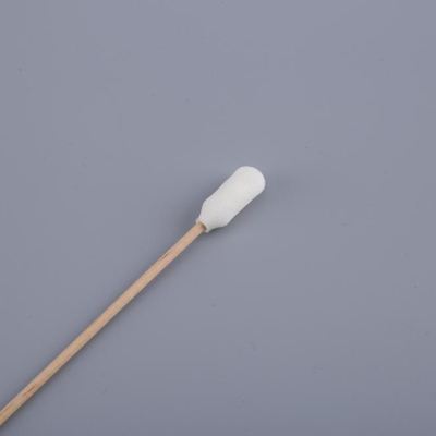Bâton en bois de tampons de coton de poignée de tête d'éponge blanche pour le contrôle d'hôpital