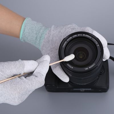 Swab à double protection pour les surfaces sûres: bâton de bois avec noyau en coton enveloppé de mousse pour un nettoyage industriel sans rayures