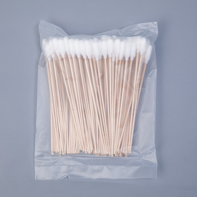 Tampons de coton en bois de bâton de disposition longs, tampons de coton médicamentés stériles