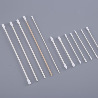 Tête plate de coton d'écouvillon pur de bourgeon, long facile à utiliser stérile de tampons de coton