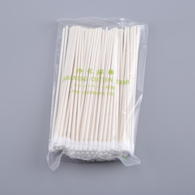 Tête plate de coton d'écouvillon pur de bourgeon, long facile à utiliser stérile de tampons de coton